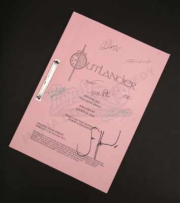 Lot # 6 - Outlander Charity Script Auction - Maria Doyle Kennedy's Cast Autographed Script - Episode 403 'The False Bride' Pink Draft