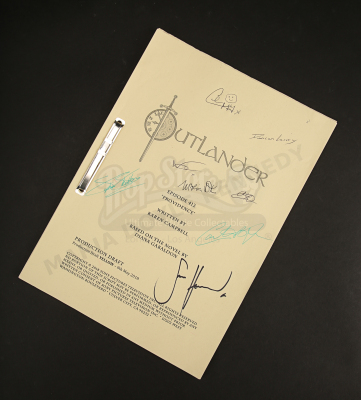 Lot # 7 - Outlander Charity Script Auction - Maria Doyle Kennedy's Cast Autographed Script - Episode 412 'Providence' Yellow Draft