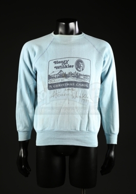 AN AMERICAN CHRISTMAS CAROL (1979) - Henry Winkler Signed Blue Crew Sweatshirt