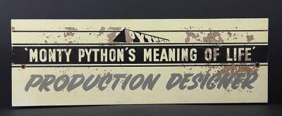 MONTY PYTHON'S THE MEANING OF LIFE (1983) - Production Designer Office Sign