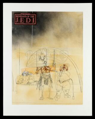 Lot # 158: Max Rebo Band School Portfolio Concept Artwork