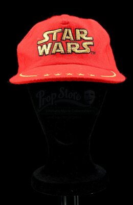 Lot # 400: Red and Gold Star Wars Crew Hat [Kazanjian Collection]