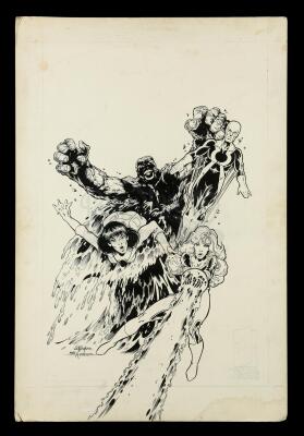 Lot # 460: Justice Machine Annual #1 Elementals Drawing