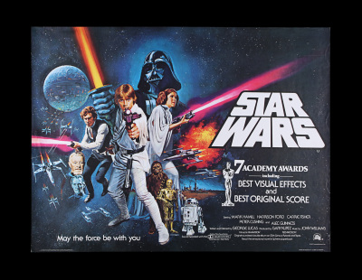 Lot #7 - STAR WARS: A NEW HOPE (1977) - UK Quad Poster "Style C" Awards Style, 1977