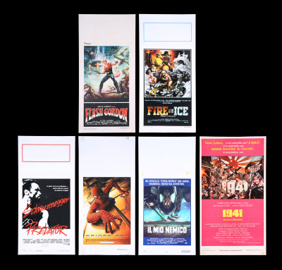 Lot #323 - FLASH GORDON / 1941 / PREDATOR / ENEMY MINE / SPIDER-MAN / FIRE & ICE - Six Italian Locandinas, 1980 to 2002