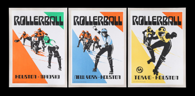 Lot #330 - ROLLERBALL (1975) - Three Faux Film Prop Posters, 1975