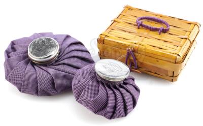 Lot # 61: THE HOUSE WITH A CLOCK IN ITS WALLS - Florence Zimmerman's (Cate Blanchett) Wicker Box and Purple Ice Bags