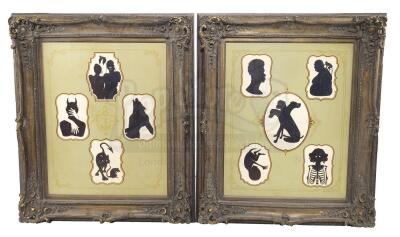 Lot # 78: THE HOUSE WITH A CLOCK IN ITS WALLS - Jonathan Barnavelt's (Jack Black) Two Framed Silhouette Portraits