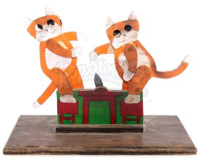 Lot # 82: THE HOUSE WITH A CLOCK IN ITS WALLS - Two Orange Cat Automaton