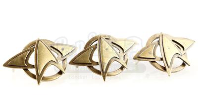 Lot # 154: STAR TREK INTO DARKNESS (2013) - Three Brass Starfleet Pins