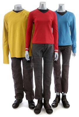 Lot # 175: STAR TREK (2009) & STAR TREK INTO DARKNESS (2013) - Three Men's USS Enterprise Uniforms