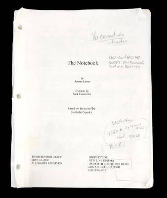 THE NOTEBOOK (2004) - Nick Cassavetes' Third Draft Revised Screenplay with Notes