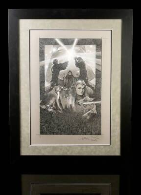 STAR WARS: REVENGE OF THE SITH (2005) - Framed Drew Struzan Hand-Drawn Poster Comp Artwork