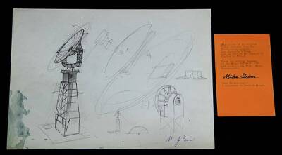 THUNDERBIRDS (TV 1965 - 1966) - Hand-Drawn Solar Reflector Dish and Tower Artwork