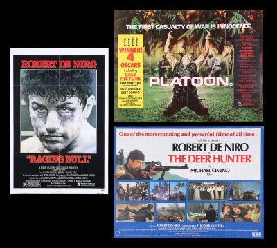 Lot #25 - DEER HUNTER (1978), PLATOON (1986), RAGING BULL (1980) - Two UK Quads, US One-Sheet, 1978, 1980, 1986