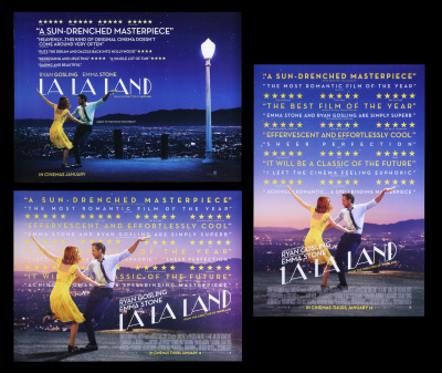 Lot #43 - LA LA LAND (2016) - Two UK Quads and One-Sheet, 2016