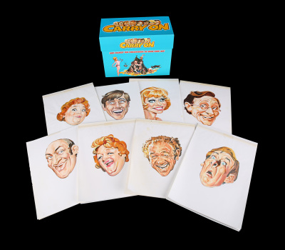 Lot #90 - CARRY ON (2003) - Eight Original Hand-drawn Portrait Artworks and DVD Boxset, 2003