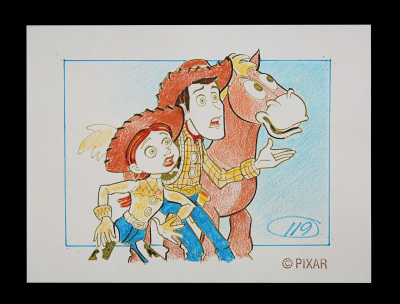 Lot #153 - TOY STORY 2 (1999) - Hand-drawn Pencil Storyboard, 1999