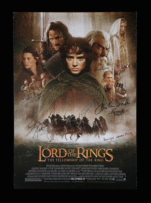 Lot #159 - LORD OF THE RINGS: FELLOWSHIP OF THE RING (2001) - US One-Sheet, 2001, Autographed by Ian McKellen, Sean Astin and Others