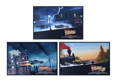 Lot #164 - BACK TO THE FUTURE TRILOGY (1985, 1989, 1990) - Three Vice Press & Bottleneck Gallery Posters, 2019