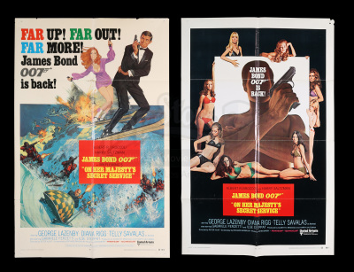 Lot #406 - ON HER MAJESTY'S SECRET SERVICE (1969) - Carter-Jones Collection: Two US One-Sheets (Style A and B), 1969