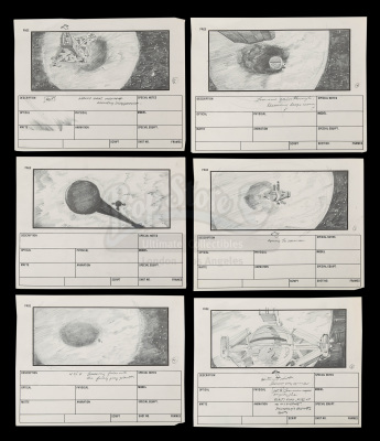 Lot #5 - 2010: THE YEAR WE MAKE CONTACT (1985) - Hand-Drawn Storyboards: Jupiter Escape