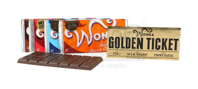 Lot #158 - CHARLIE AND THE CHOCOLATE FACTORY (2005) - Golden Ticket and Set of Five Wonka Bars