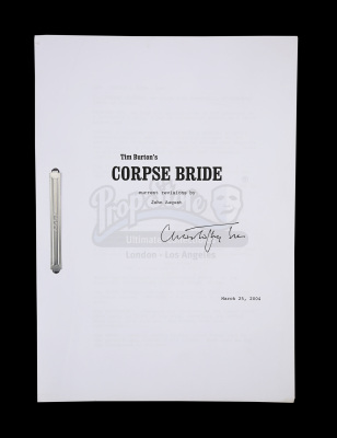 Lot #187 - CORPSE BRIDE (2005) - Sir Christopher Lee's Personal Revised Script