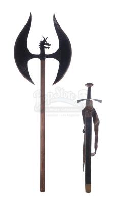 Lot #217 - DRAGONHEART (1996) - Dragonslayer Axe and Knight Sword