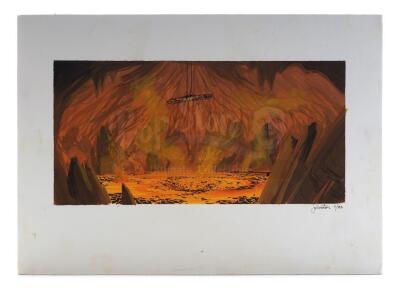 Lot #359 - INDIANA JONES AND THE TEMPLE OF DOOM (1984) - Hand-painted Joe Johnston Human Sacrifice Concept Painting