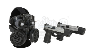 Lot #456 - LARA CROFT: TOMB RAIDER (2001) - Lara Croft's (Angelina Jolie) Stunt Pistols and Henchman SWAT Mask