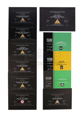 Lot #649 - STAR TREK: VARIOUS MOVIE PRODUCTIONS (1979-1998) - BBFC Certificate Star Trek Collection