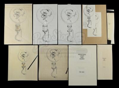 Lot #728 - STAR WARS: THE EMPIRE STRIKES BACK (1980) - Hand-drawn Paul Huston Probe Droid Final and Preliminary Artworks for ILM Crew Shirt