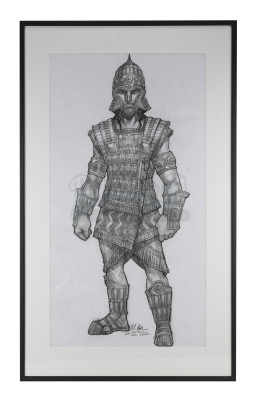 Lot #840 - TROY (2004) - Mariano Diaz Hand-drawn Hector (Eric Bana) Costume Sketch