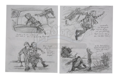 Lot #879 - WAR OF THE WORLDS (2005) - Hand-drawn Robin Richesson Ferry Crossing Pencil Storyboards