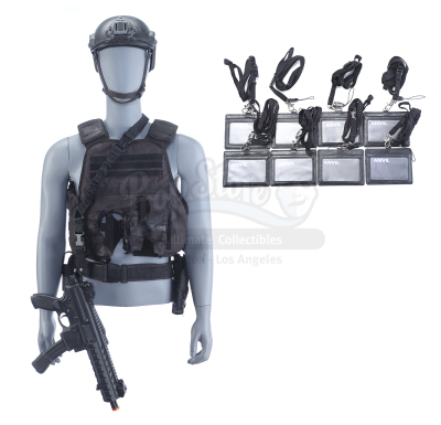 Lot # 131: Marvel's The Punisher (TV Series) - Set of Anvil Tactical Gear and Badges with Stunt Machine Gun