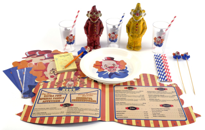 Lot # 50: Netflix's A Series of Unfortunate Events (TV Series) - Anxious Clown Restaurant Menus, Dishes, and Accessories