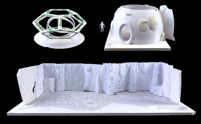 Lot # 40: Lost In Space (2018-2021) - Art Department Set Models: Scab/Amber Cliff, Large Alien Control Room, Alien Spaceship Interior