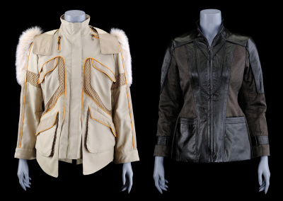 Lot # 80: Lost In Space (2018-2021) - Judy Robinson (Taylor Russell) Cold Weather Jacket with Mission 24 Patch and Leather Jacket