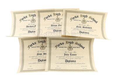 THE TWILIGHT SAGA: ECLIPSE (2010) - Set of Five Forks High School Diplomas