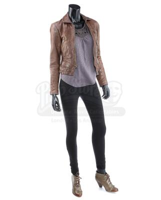 THE TWILIGHT SAGA: BREAKING DAWN PART 2 (2012) - Alice Cullen's Stunt Final Battle Brown Leather Jacket and Blouse